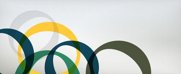 Ring geometric shapes, o letter repetition wallpaper. Abstract background for business or technology presentations, internet posters or web brochure covers