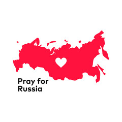 Love Russia logo icon. Pray for Russia Federation vector sign design.