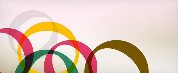 Ring geometric shapes, o letter repetition wallpaper. Abstract background for business or technology presentations, internet posters or web brochure covers