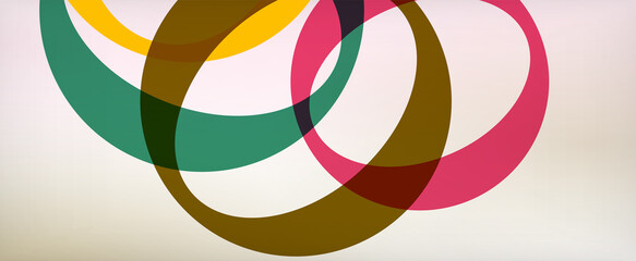 Ring geometric shapes, o letter repetition wallpaper. Abstract background for business or technology presentations, internet posters or web brochure covers