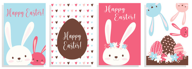 Easter templates Set. Cute Easter designs for posters, cards, invitations, flyers, covers, banners, brochure and more.