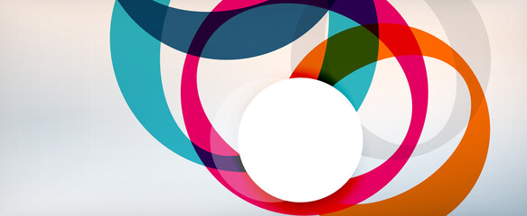 Fototapeta premium Ring geometric shapes, o letter repetition wallpaper. Abstract background for business or technology presentations, internet posters or web brochure covers