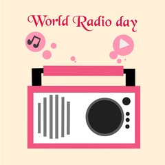 vector illustration of world radio day