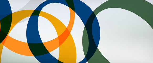 Obraz premium Ring geometric shapes, o letter repetition wallpaper. Abstract background for business or technology presentations, internet posters or web brochure covers