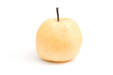 Fresh whole chinese pear fruit isolated on white background.