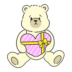 プレゼントを抱いたクマ