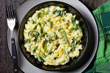 Mashed potato and kale - irish side dish colcannon