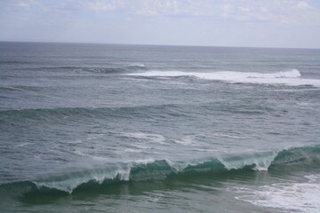 waves form and then reach the shore.
