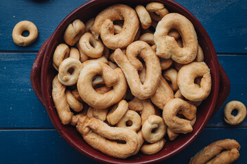 Crunchy traditional taralli snacks from Puglia