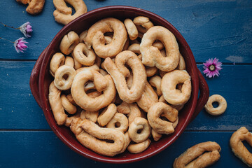 Crunchy traditional taralli snacks from Puglia