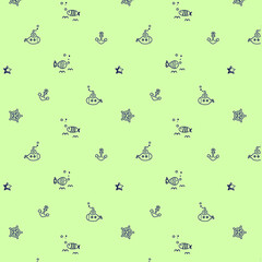 Cute sea seamless pattern. Coral background. Cute summer ocean print. Pastel colors kids pattern.