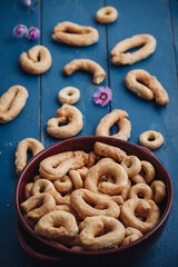 Crunchy traditional taralli snacks from Puglia