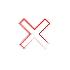 X Marks .Two Red Crossed Vector Brush Strokes. Rejected sign in grunge style.