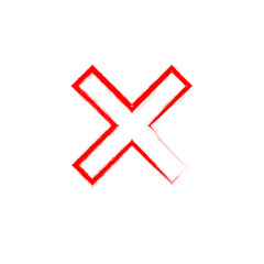 Obraz premium X Marks .Two Red Crossed Vector Brush Strokes. Rejected sign in grunge style.