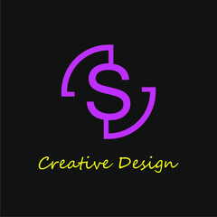 pink letter S logo with a semicircle combination