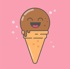 kawaii icon with ice cream