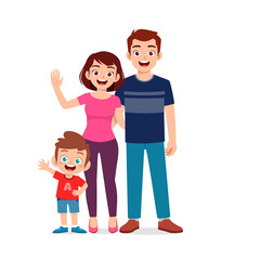 cute little boy with mom and dad together