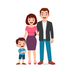 cute little boy with mom and dad together