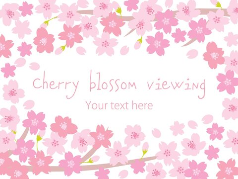 満開の桜の壁紙イラスト