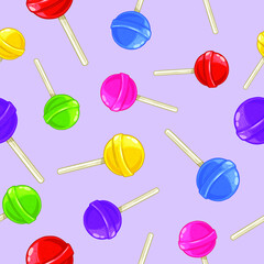 Seamless Lollipop Candy Pattern - 413157825