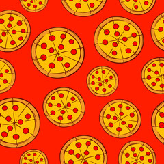 Pizza Seamless Pattern - 413158022