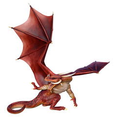 Fototapeta premium 3D Rendering Fairy Tale Dragon on White