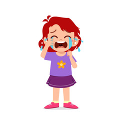 cute little girl with crying and tantrum expression