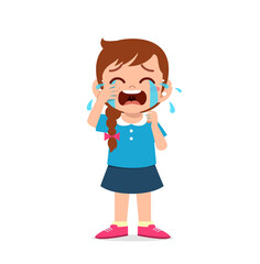 cute little girl with crying and tantrum expression