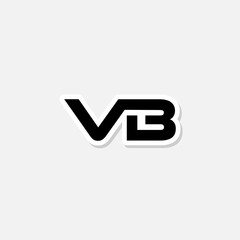  VB Letter Logo Icon Sticker