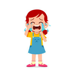cute little girl with crying and tantrum expression