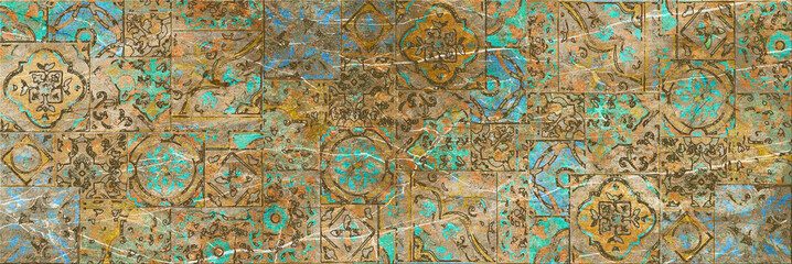 Wall Decor for interior home decoration, Ceramic Tile Design. it can be used for ceramic tile, wallpaper, linoleum, backdrop, coverpage, poster, textile, web page background -  Illustration