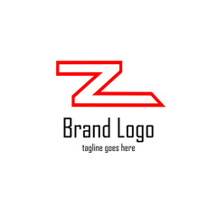 letter Z logo with red outline