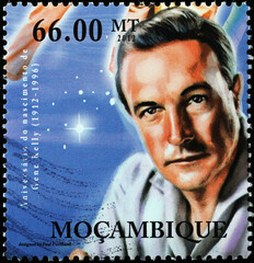 Gene Kelly on postage stamp of Mozambique