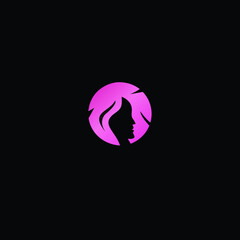 silhouette of a woman. Beauty logo