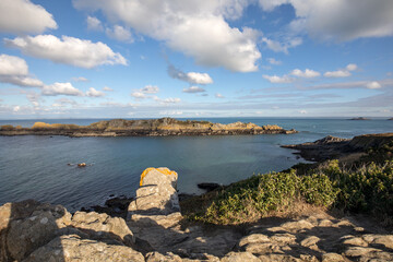 Fototapeta na wymiar Pointe du Grouin in Cancale. Emerald Coast, Brittany, France ,