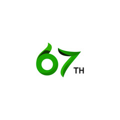 eco friendly logo design. 67 anniversary concept of logo design 