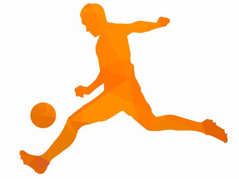 illustration of soccer player, vector drawing