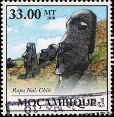 Rapa Nui of Easter Island on african stamp