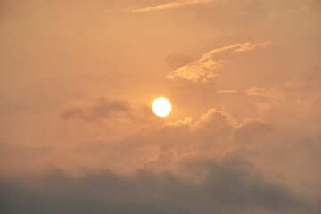 Beautiful light on sky and clouds in morning time.