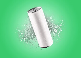 3D rendering white soda can 330ml on colored background. fit for your project and design.