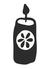 Candle hand drawn set. burning candles sketch on white