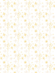 Blue plant natural line art pattern