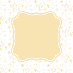 Blue plant natural line art frame