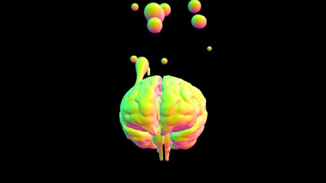 Creative abstract brain exploding with paint art