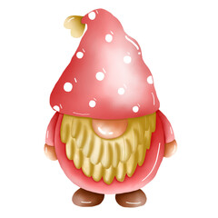 Red Gnome have a big nose  and yellow beard is so cute