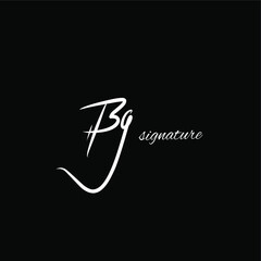 BG initial handwritten calligraphy, for monogram and logo