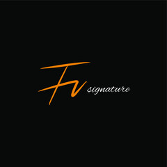 FV initial handwritten calligraphy, for monogram and logo
