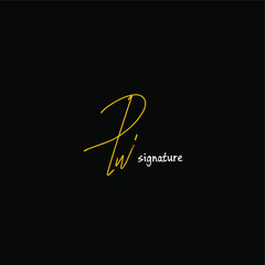 PW initial handwritten calligraphy, for monogram and logo