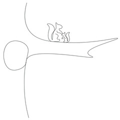 Squirrels animals drawing, vector illustration