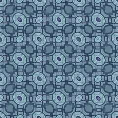 Japanese Round Plaid Vector Seamless Pattern